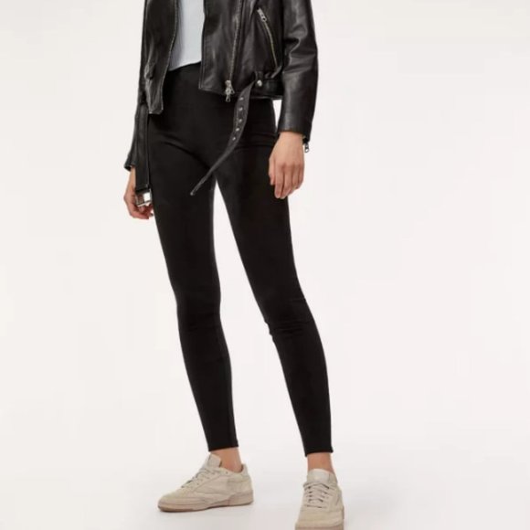 WILFRED FREE  | "Daria" Faux Suede Leggings in Black - Picture 2 of 14